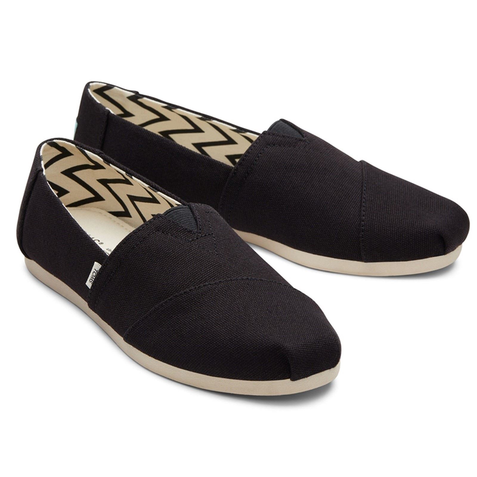 TOMS Alpargata 100% Baumwolle Damen-Schwarze Farbespadrilles