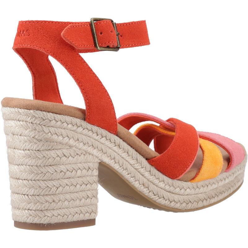 TOMS Majorca Strappy Damen Sandalen Aus Leder Mit Flammenmuster