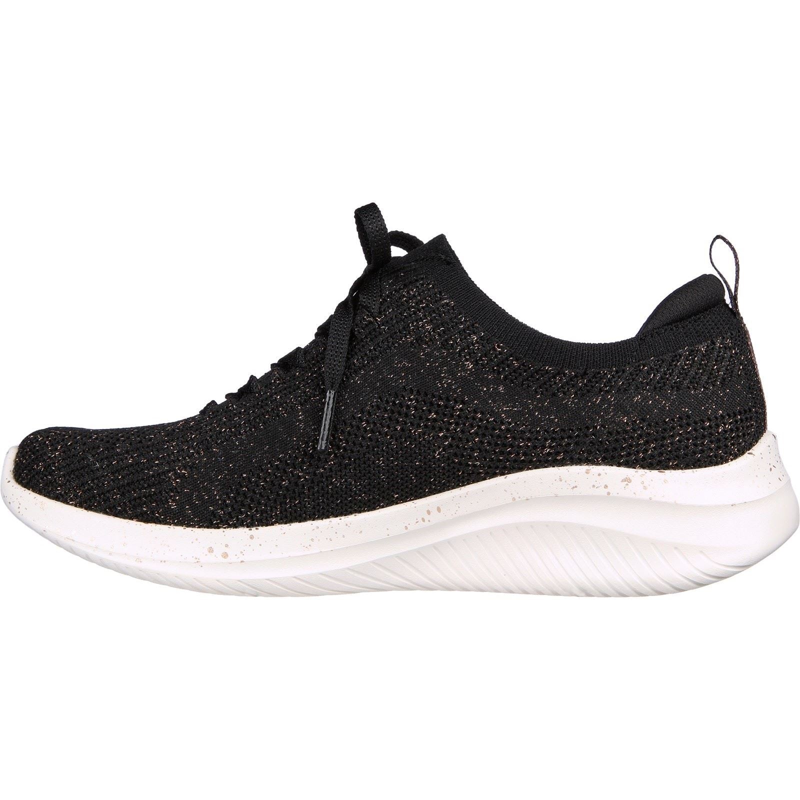 Skechers Ultra Flex 3.0 - Let's Dance Textile Damen Sneaker In Schwarz/Roségold