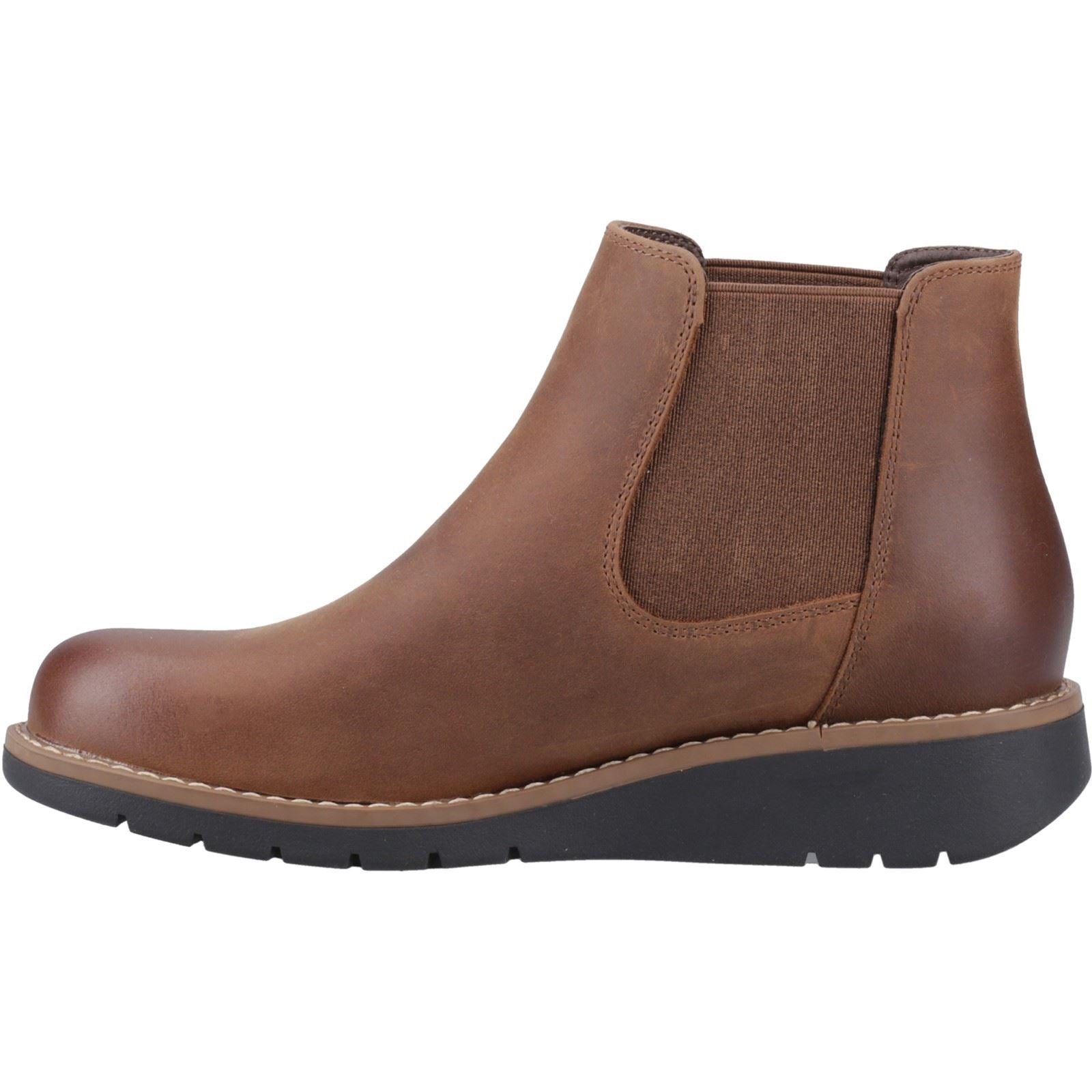 Hush Puppies Leonie Damen Chelsea Stiefel aus braunem Leder
