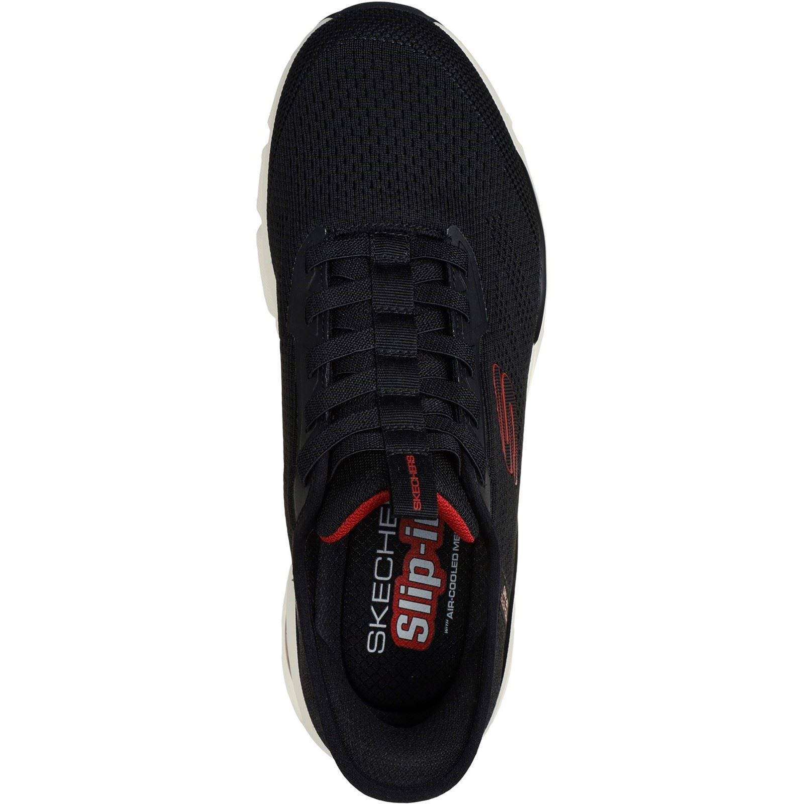 Skechers Skech-Air Ventura Vanderway Textil Herrenschuhe In Schwarz/Rot