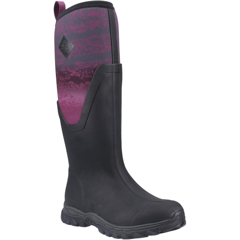 Muck Boots Arctic Sport II Tall Damen Gummistiefel in Schwarz/Magenta Verlauf für den Winter bis zum Knie