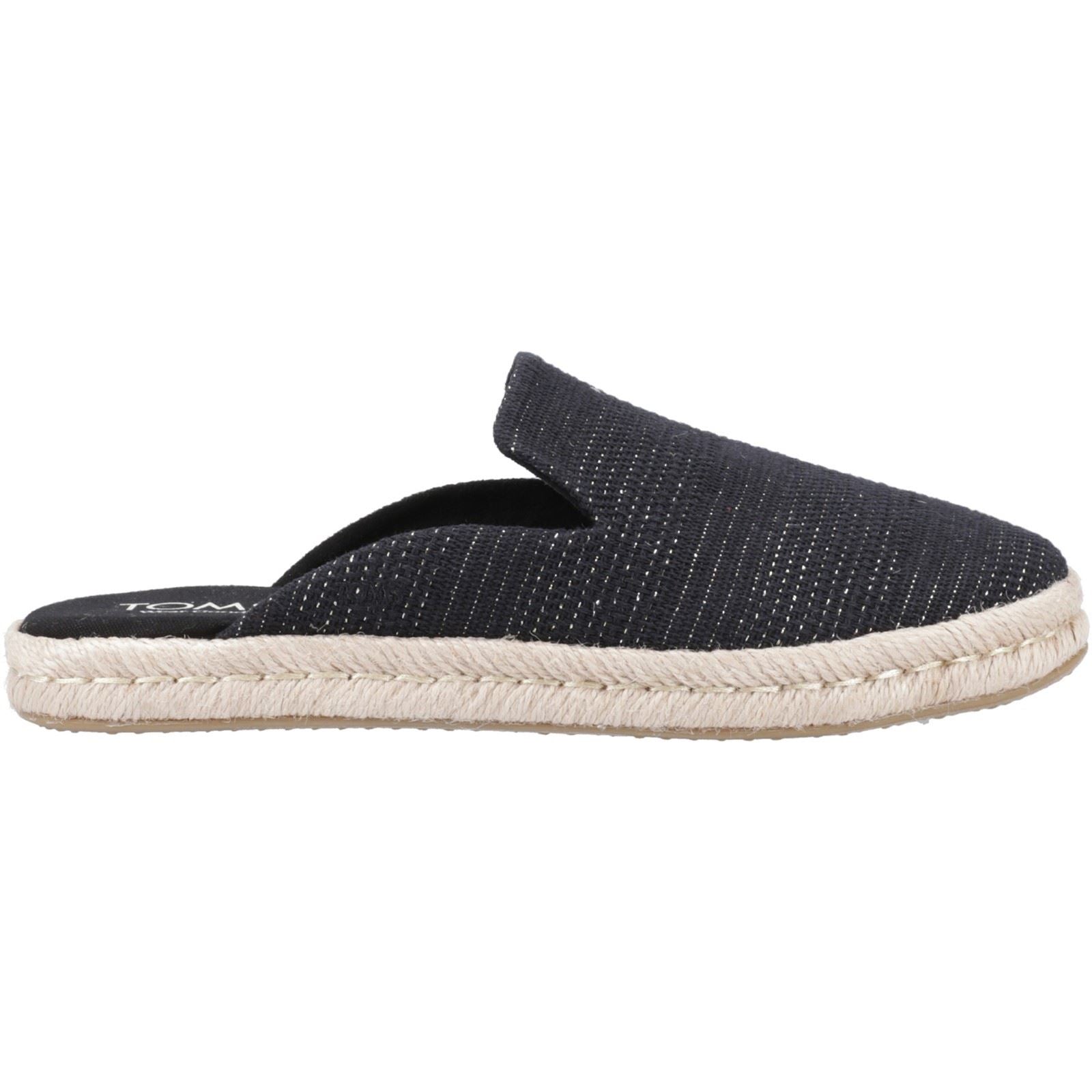 TOMS Santiago Mule Damen Schwarze Metallic Hausschuhe