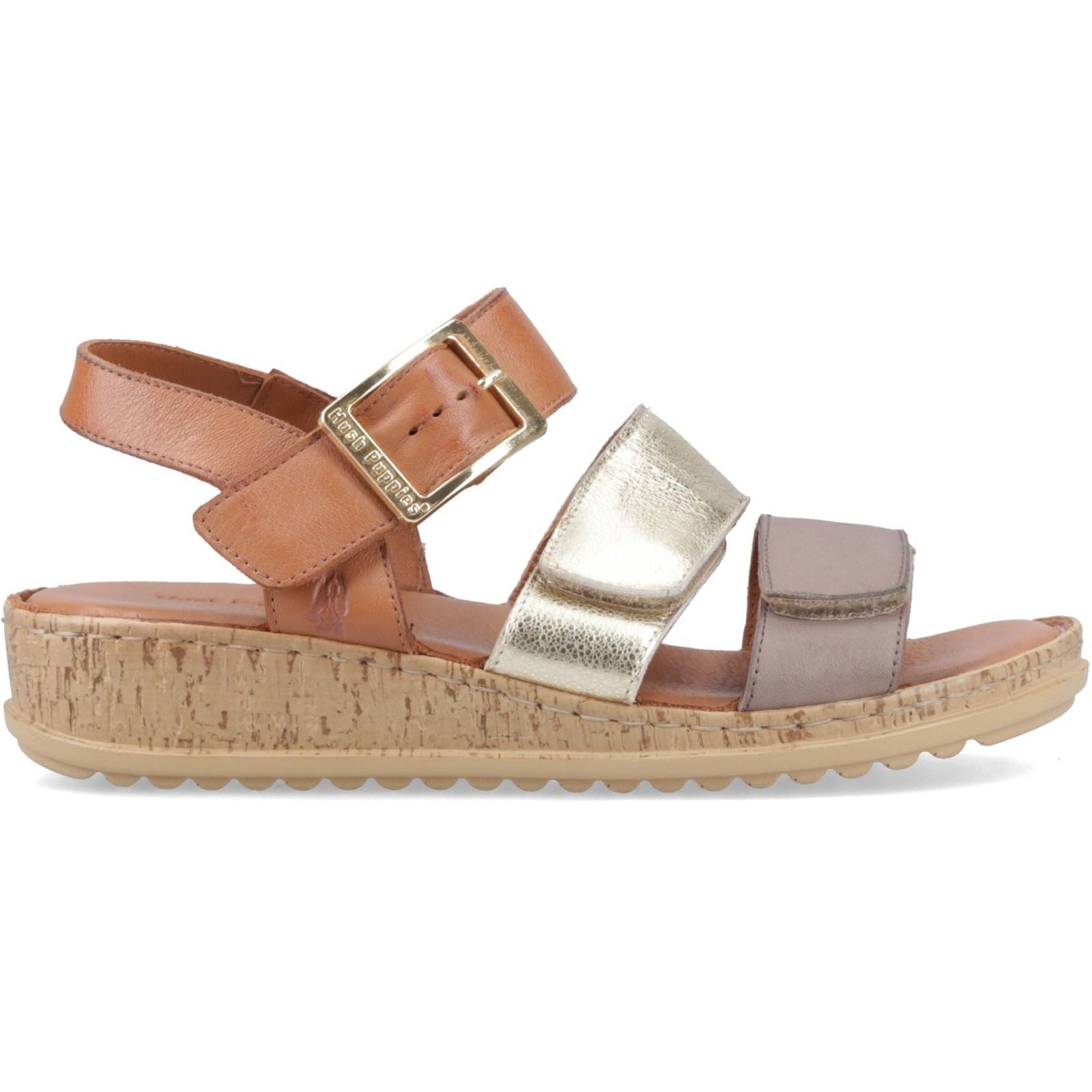 Hush Puppies Eliana Sandal Leder Damen Gold Sandalen