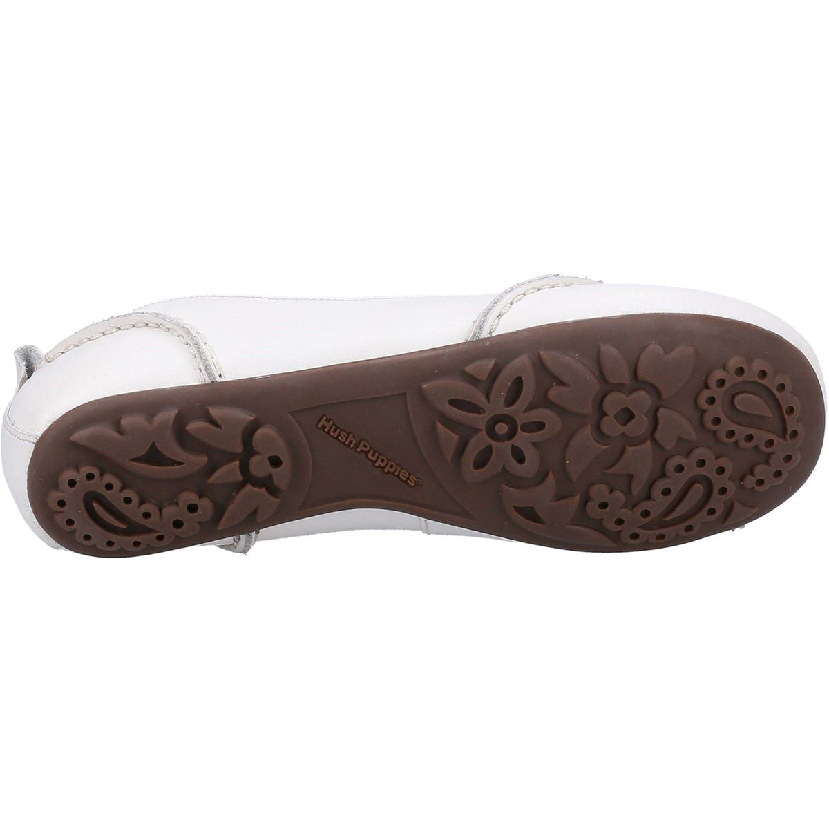 Hush Puppies Janessa Leder Damen Weiße Flache Schuhe