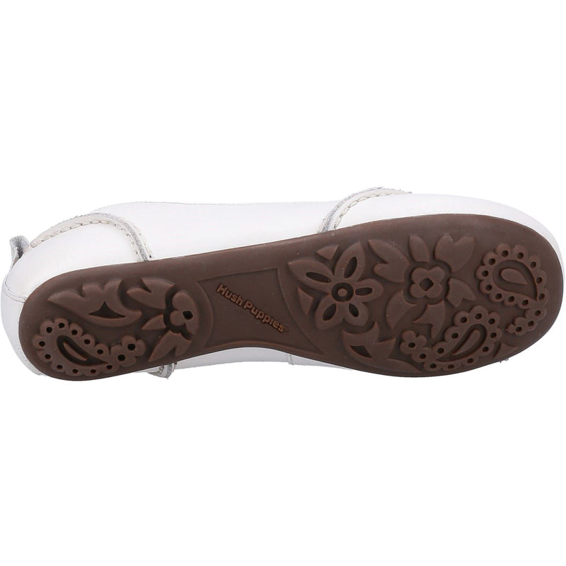 Hush Puppies Janessa Leder Damen Weiße Flache Schuhe