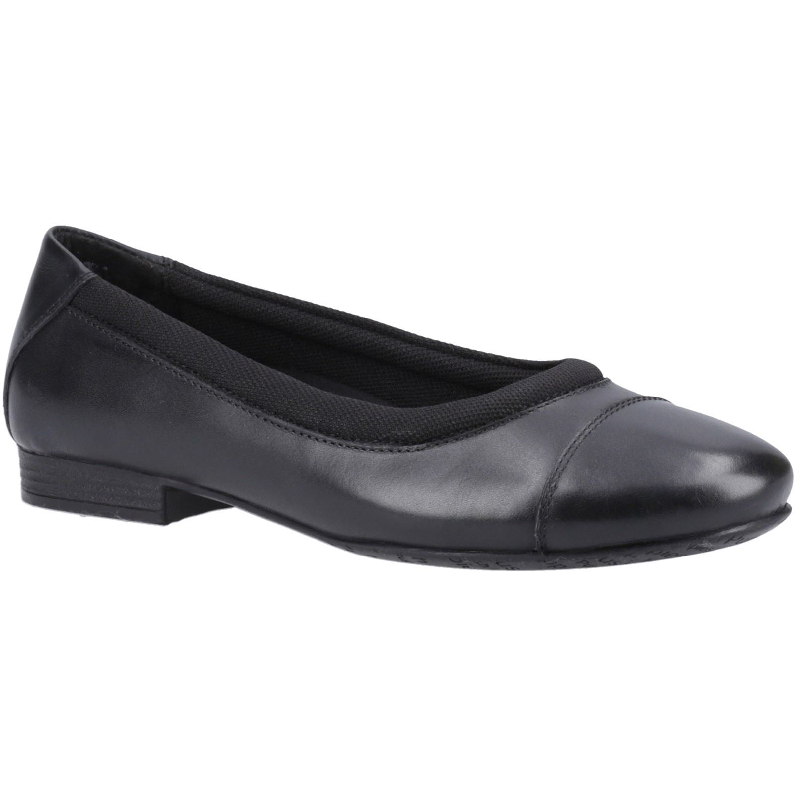 Hush Puppies Emma Senior Mädchenschwarze Ballettschuhe Aus Leder