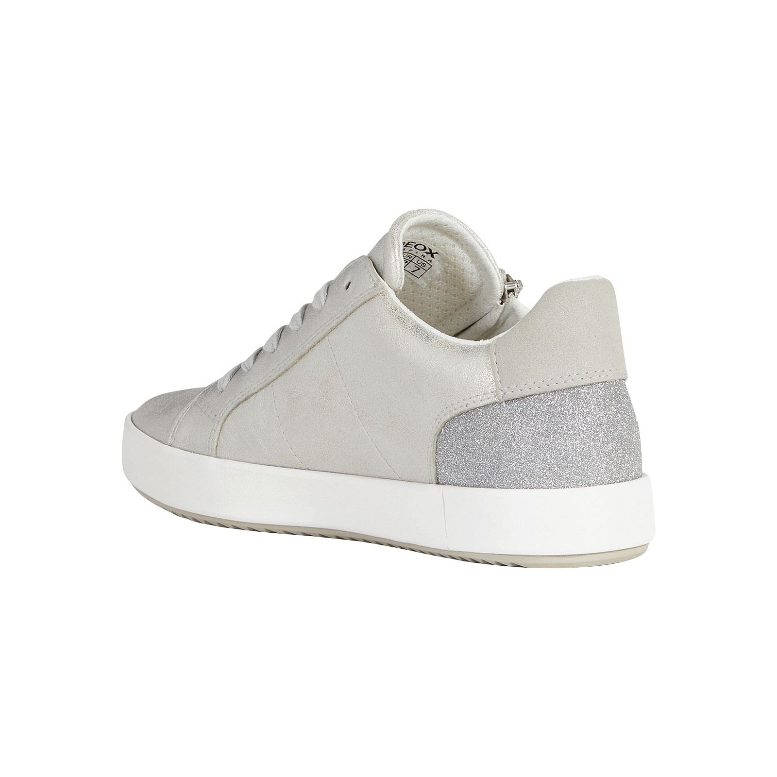Geox D Blomiee A Damen Silberne Turnschuhe