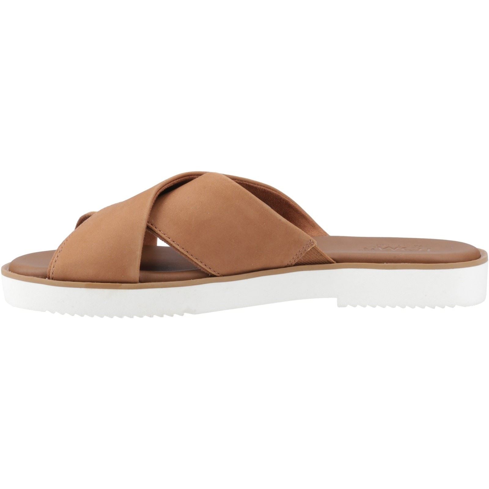 TOMS Mae Crossover Damen Ledersandalen In Braun