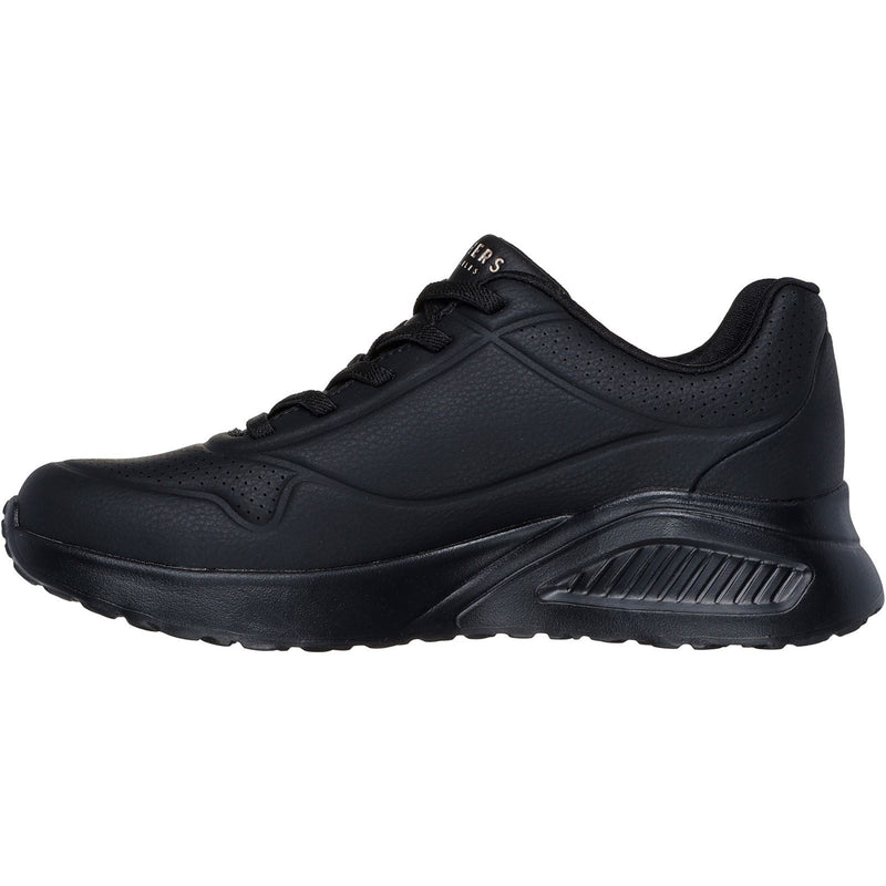 Skechers Uno Lite Lite Work Synthetik Damen Sneaker In Schwarz