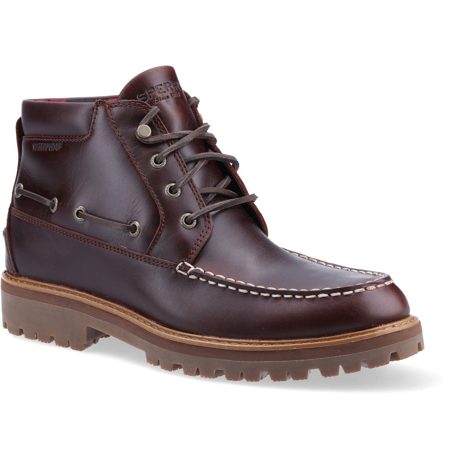 Sperry Authentic Original Lug Chukka Leder-Herrenstiefel In Amarettoton.