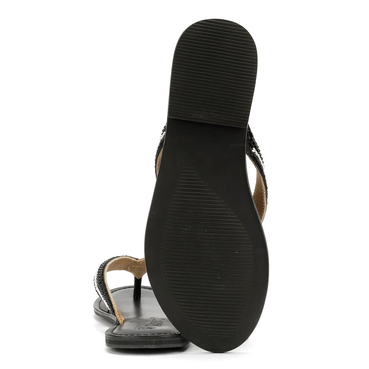 Tower London Metallic Bead Thong Damen Schwarze Farbe Sandalen