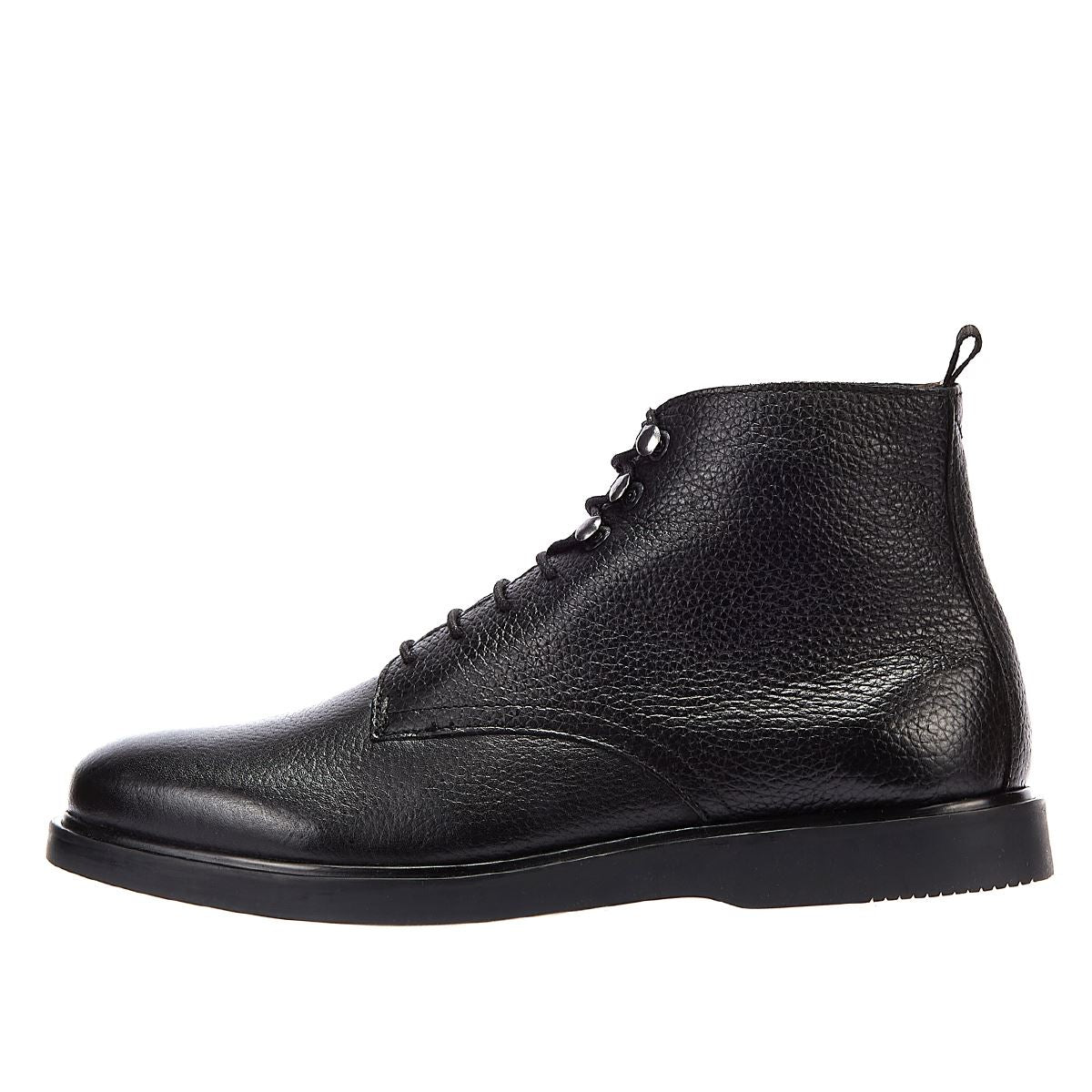 Hudson Kampf Spitze Leder Herrenstiefel In Schwarz