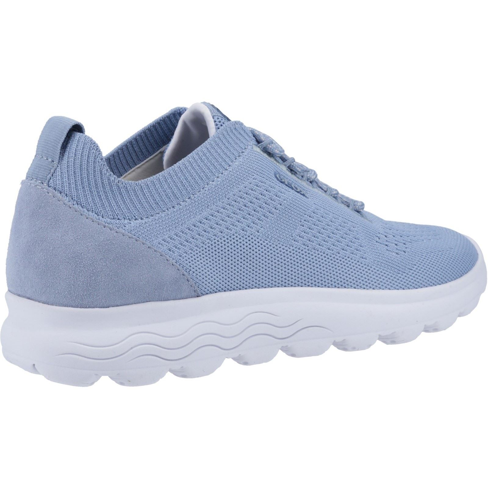 Geox D Spherica A Leder Damen Leichte Himmelblaue Turnschuhe