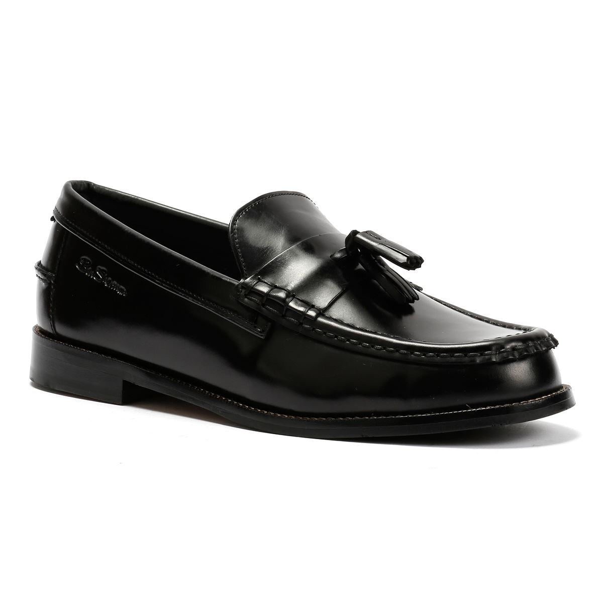 Ben Sherman Sid Leder Herren Schwarze Slipper