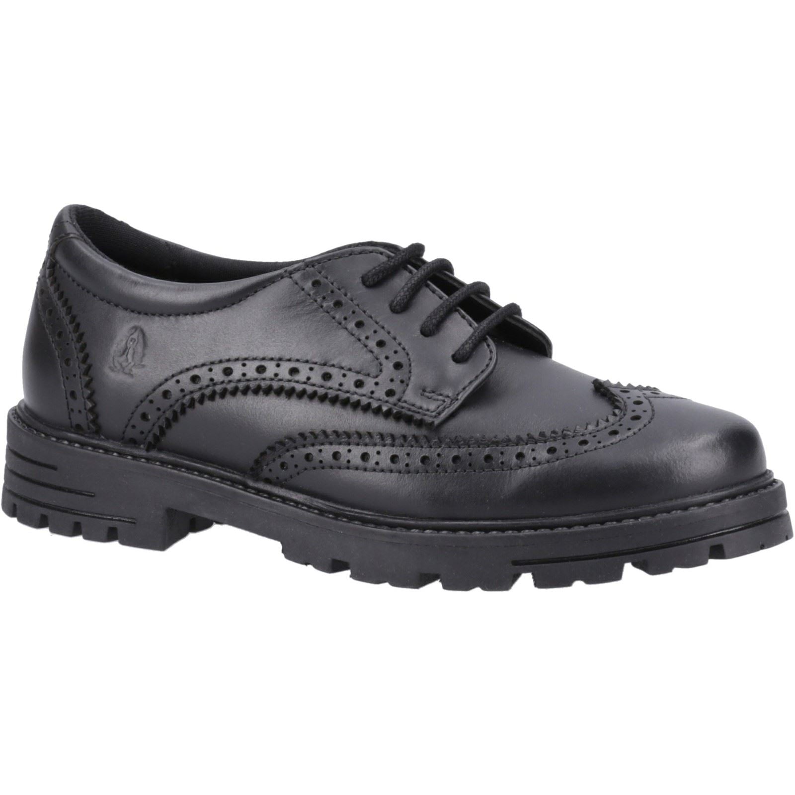 Hush Puppies Maxine Junior Mädchen Brogues Aus Schwarzem Leder