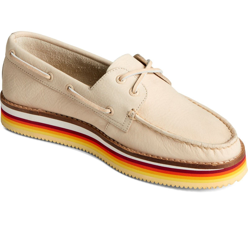 Sperry Authentic Original Stacked Damen Bootsschuhe Aus Leder In Elfenbein