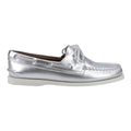 Sperry Authentic 2 Eye Damenbootsschuhe Aus Silbernem Leder