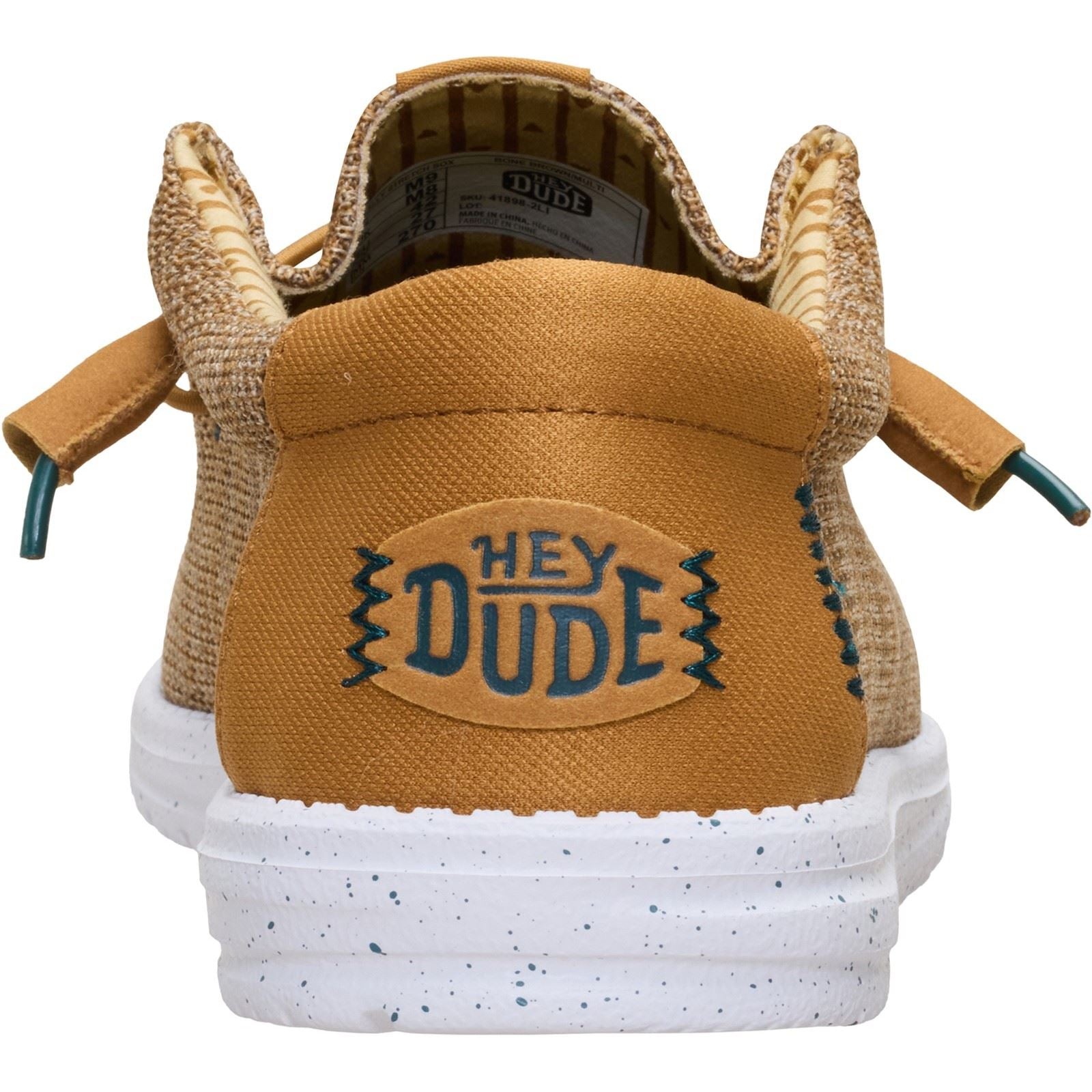 HEYDUDE Wally Stretch Sox Polyester Herren Loafers In Knochenbraun/Multi