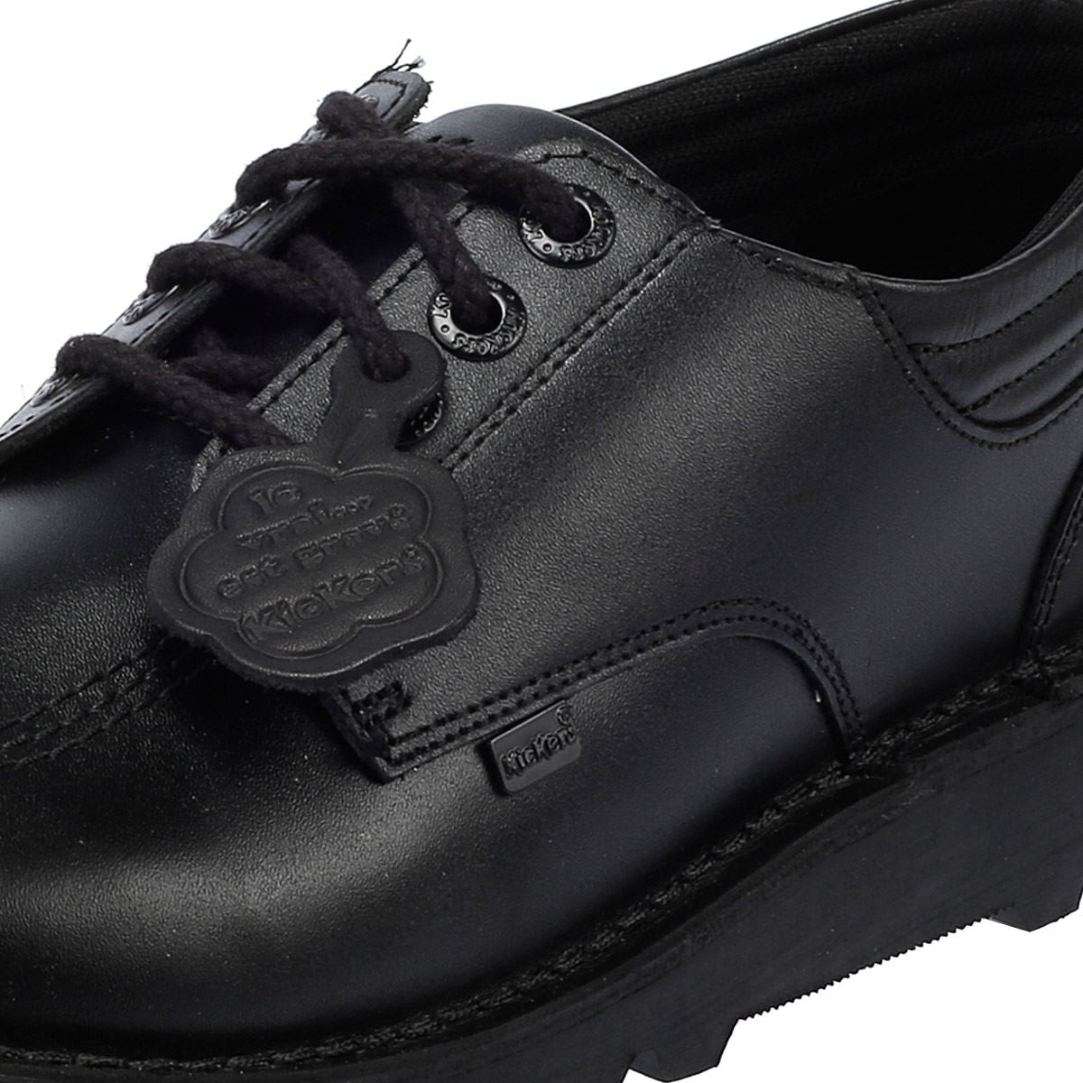 Kickers Kick Lo Padded Herren Schwarze Lederschuhe