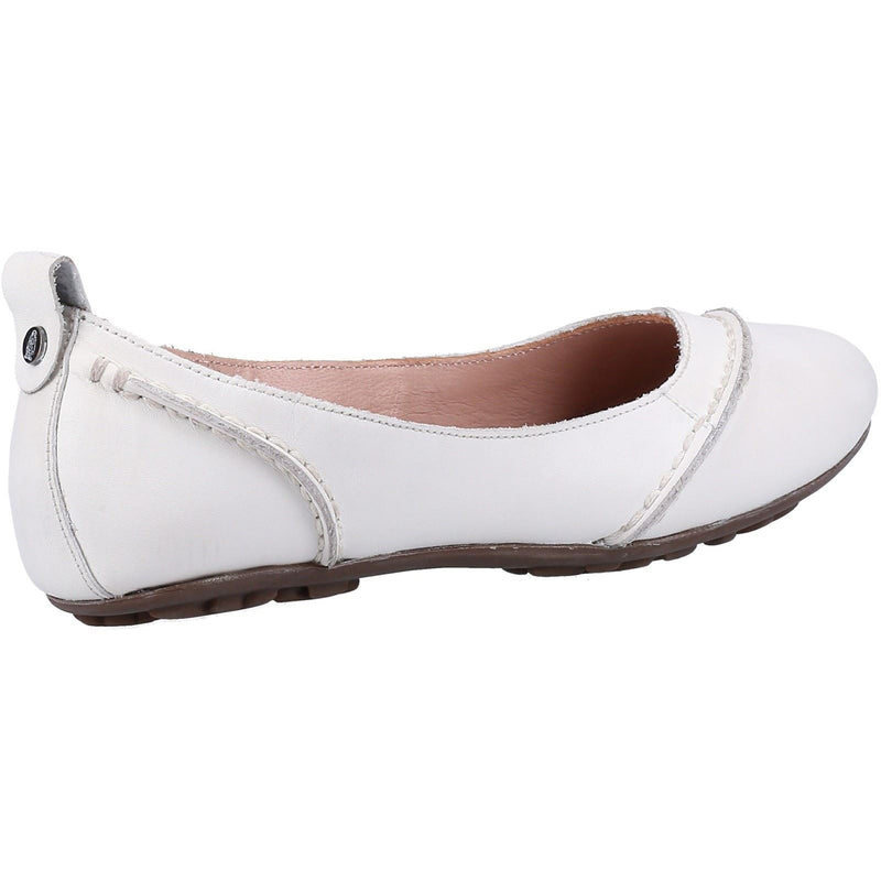 Hush Puppies Janessa Leder Damen Weiße Flache Schuhe