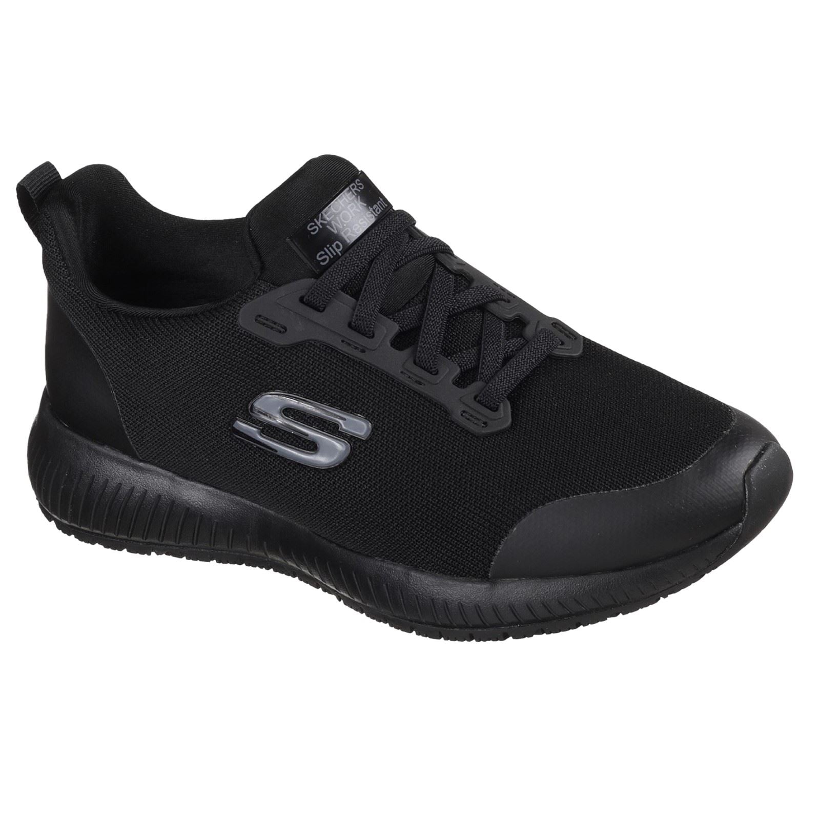 Skechers Workwear Squad SR Textil Damen Schwarze Sicherheits Sneakers