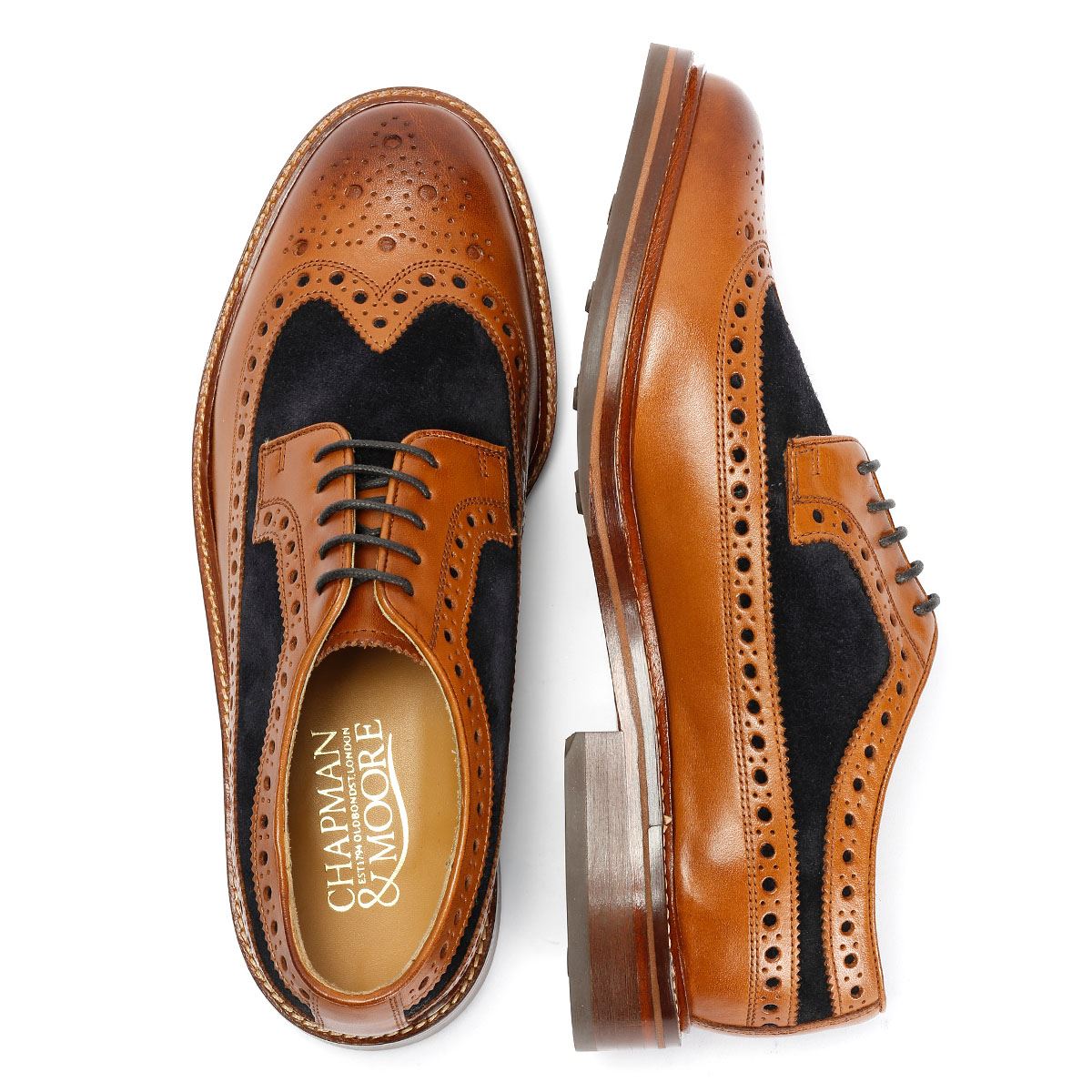 Chapman & Moore Longwing Brogue Herren Leder Braune Schnürschuhe
