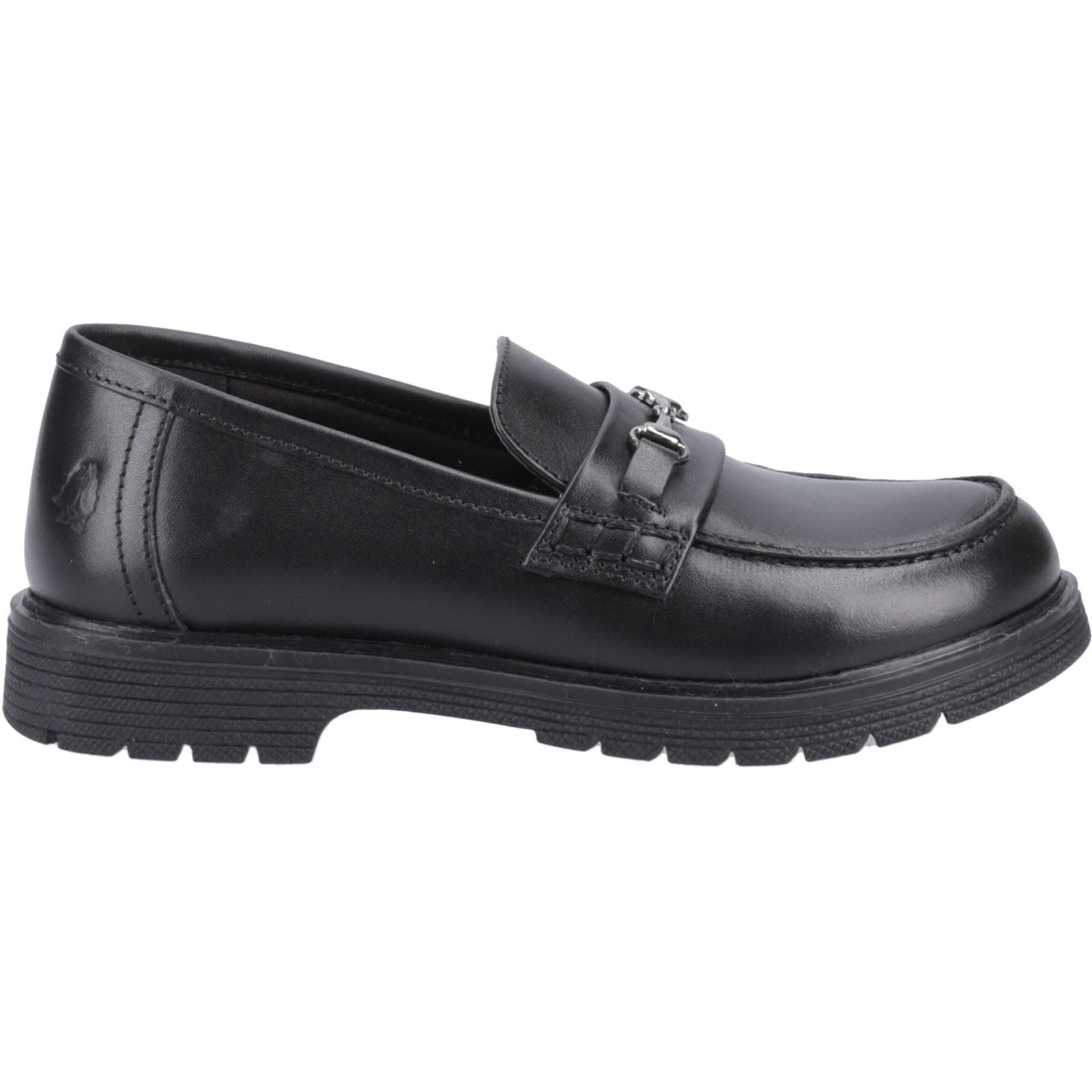 Hush Puppies Lydia Senior Mädchenschwarze Slipper Aus Leder