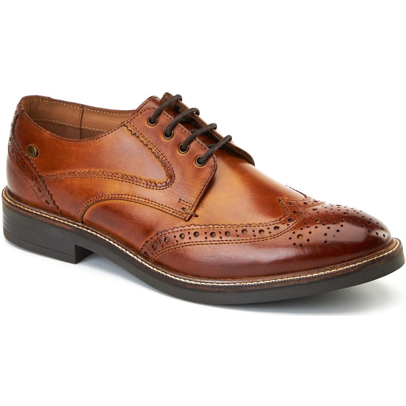 Base London York Herren Brogues Aus Gebranntem Tan Leder