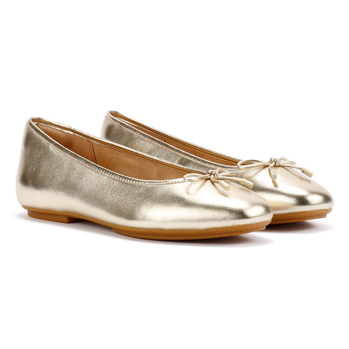 FitFlop Delicato Metallic-Leder Damen Gold Flats