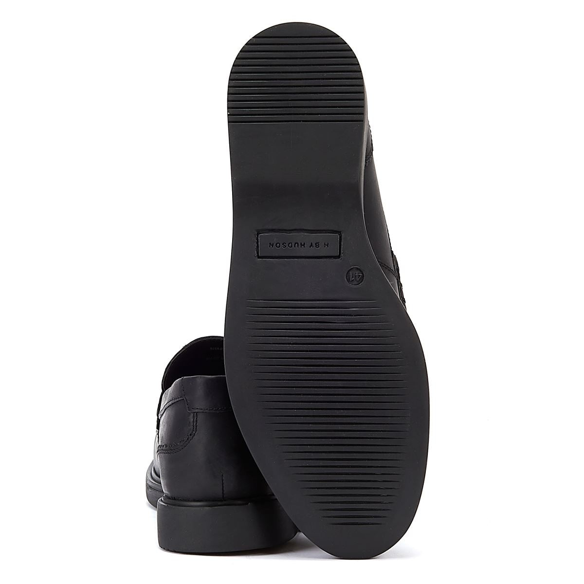 Hudson Cato Loafer Verrücktes Leder Herrenschuhe Schwarze Slipper