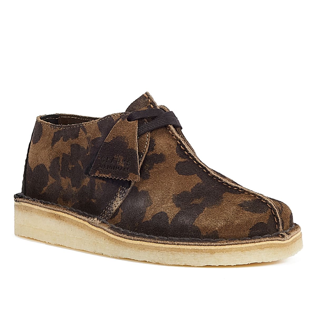 Clarks Originals Wüstentrekking-Blumen-Damenschuhe In Schwarz/Khaki