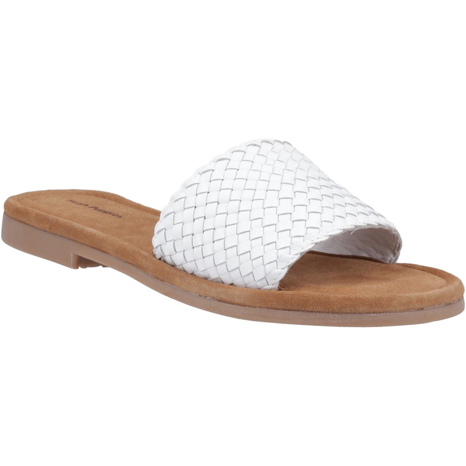 Hush Puppies Hetty Slide Damen Sandalen Aus Weißem Leder