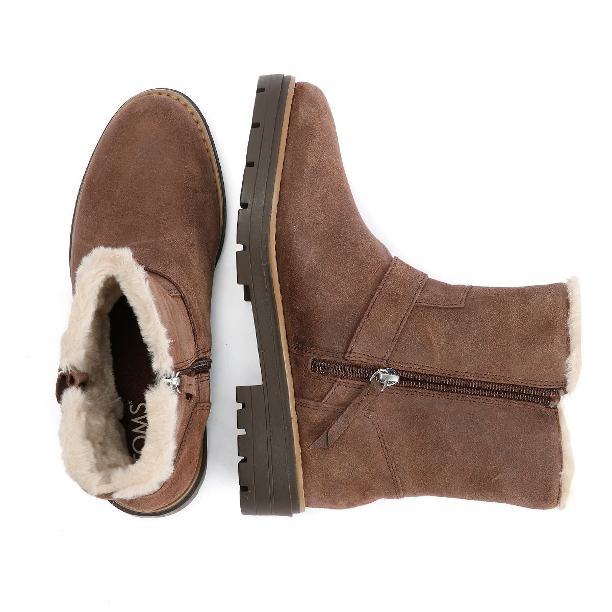 TOMS Ionie Moto Wildleder Damen Braune Stiefel
