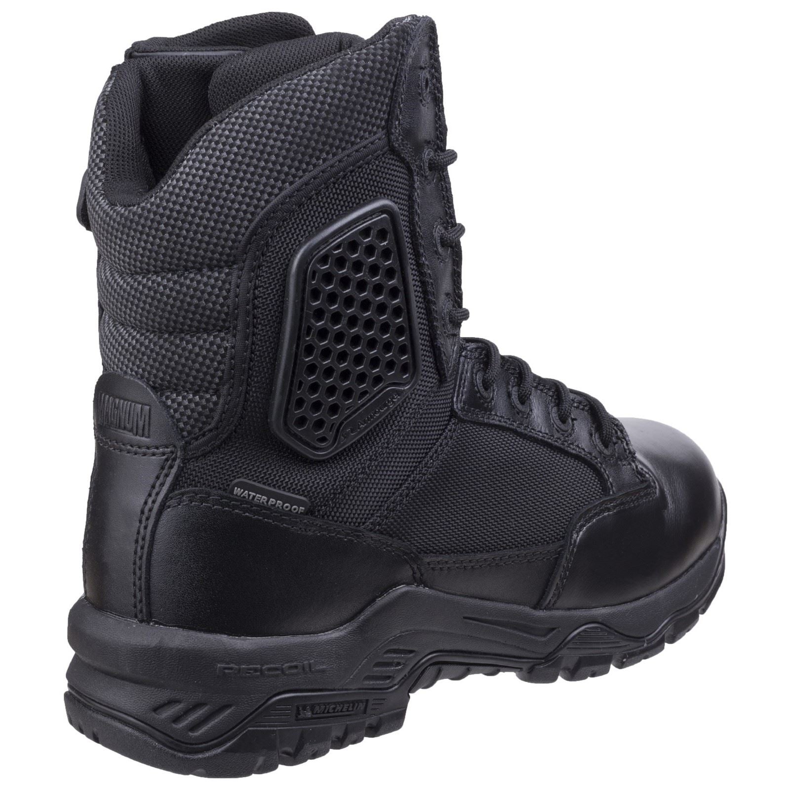 Magnum Strike Force Acht Punkt Null Wp Seitenreißverschluss Leder Schwarz Sicherheitsstiefel