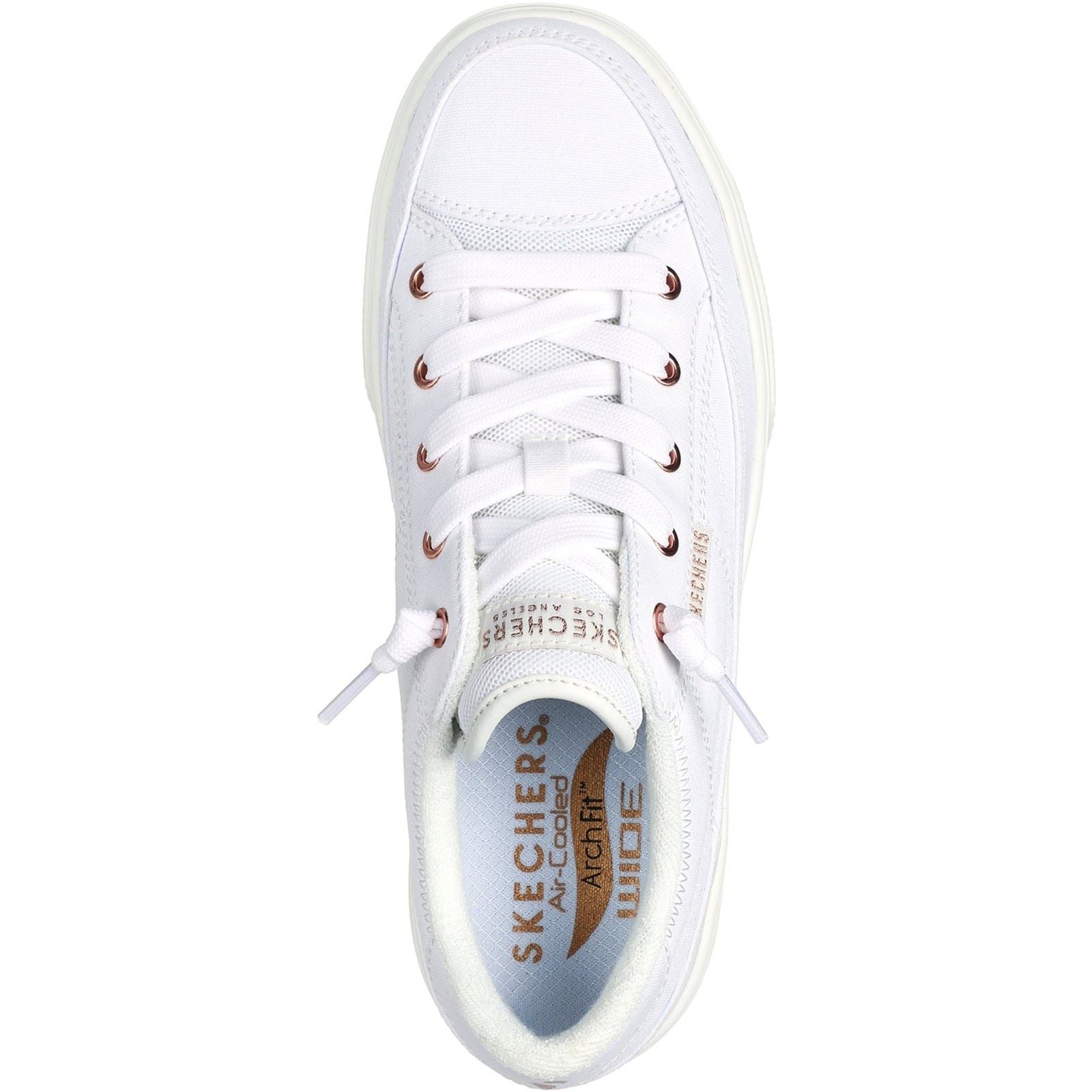 Skechers Arch Fit Arcade - Meet Ya There Textile Damen Weiße Sneakers