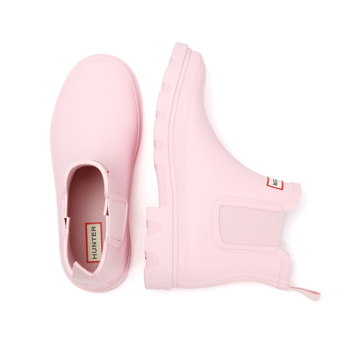 Hunter Downpour Chelsea Gummi Damen Rosa Gummistiefel