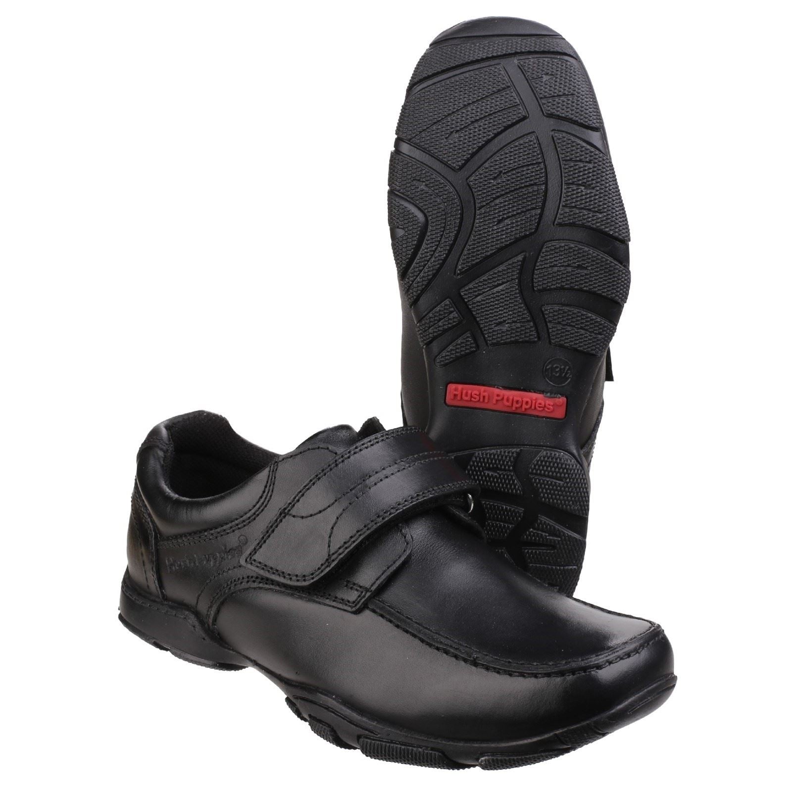 Hush Puppies Freddy 2 Junior Lederschuhe Für Jungen In Schwarz