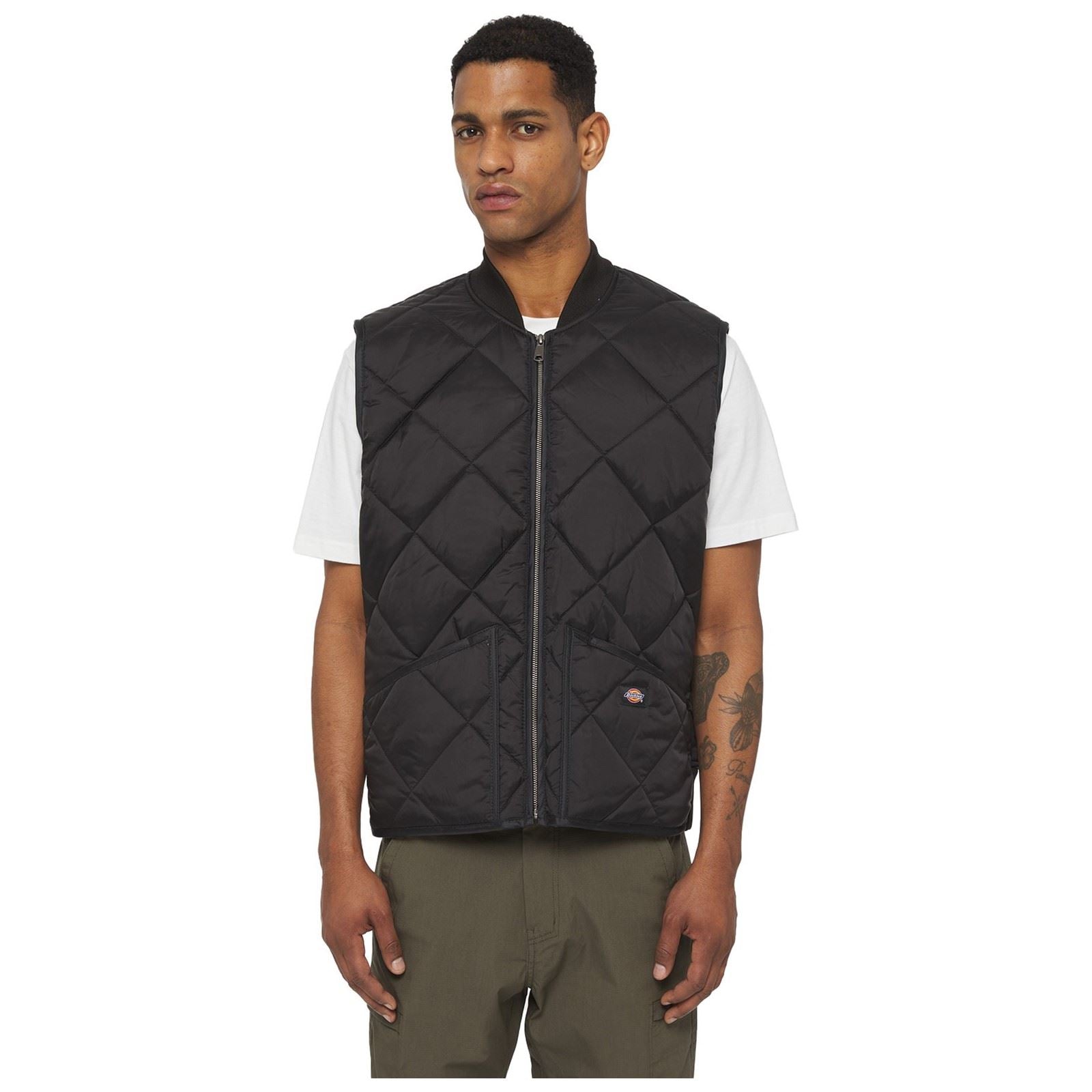 Dickies Diamond Quilted Vest Herren Schwarze Westen
