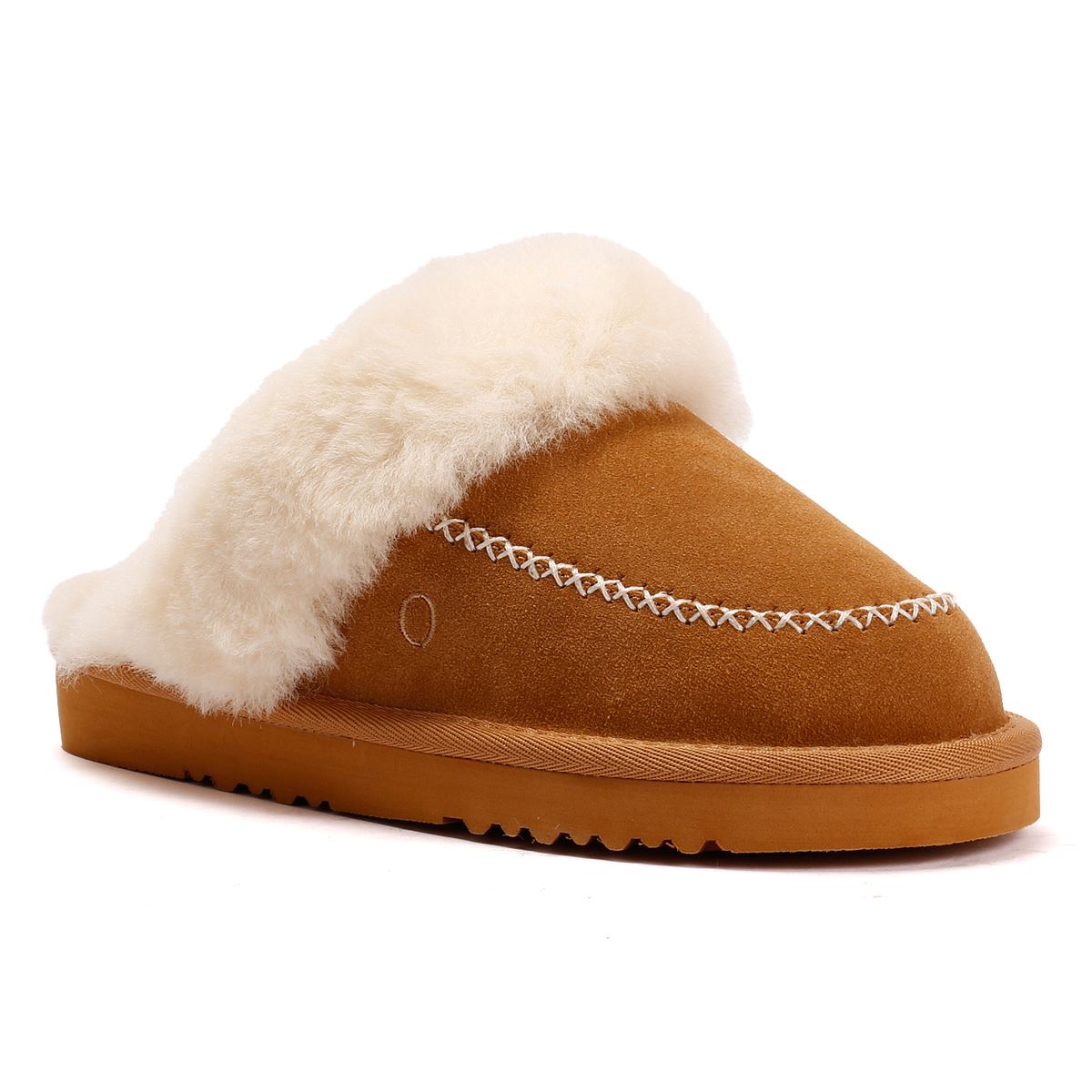 Osprey London The Celeste Wildleder Damen Braune Hausschuhe