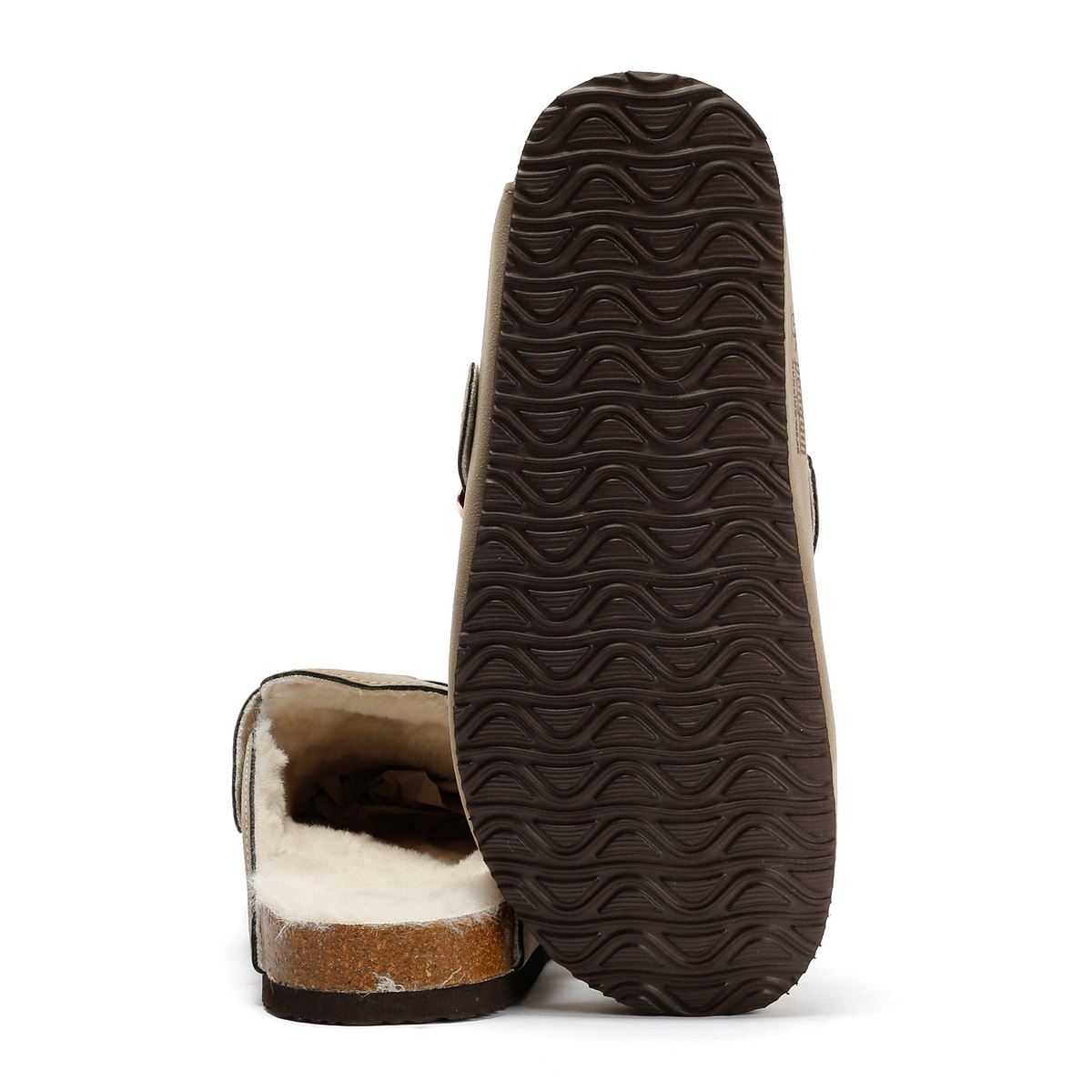Penguin Poppy Fur Wildleder Damen Beigefarbene Pantoletten