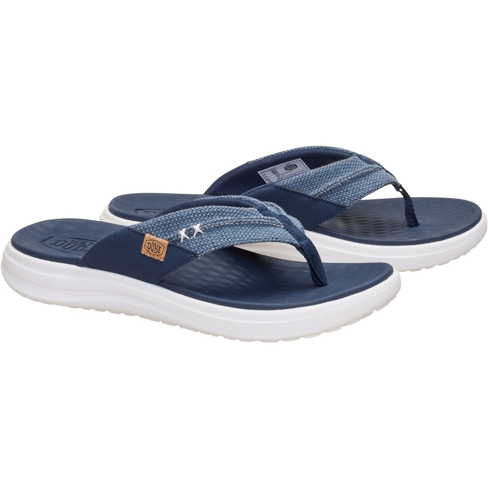 HEYDUDE Finn Flip Polyester Herren Marineblau Sandalen
