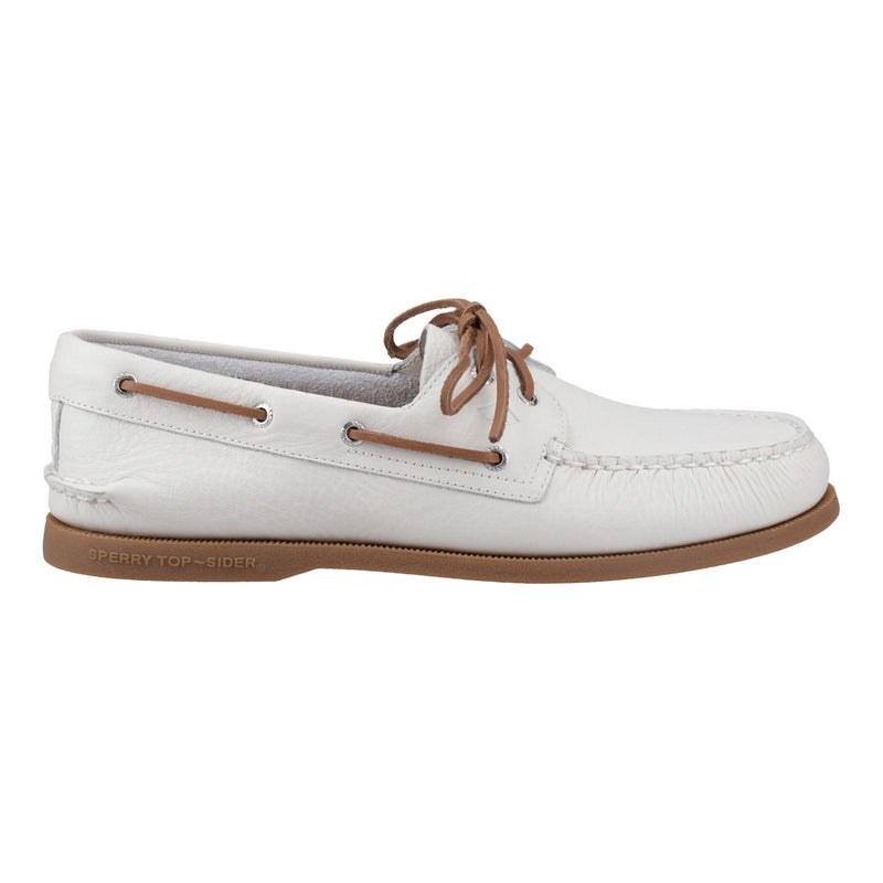 Sperry Authentic 2 Eye Herren Bootsschuhe Aus Leder In Weiß/Gummi
