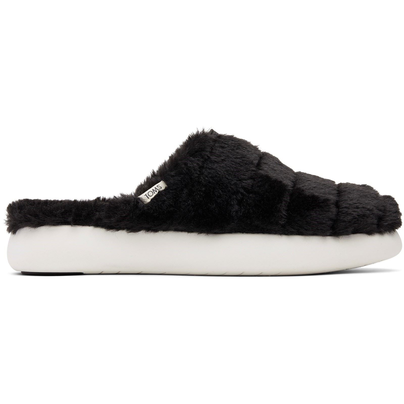 TOMS Alpargata Mallow Polyester Kunstfell Damenschuhe In Schwarz Aus Kunstfell