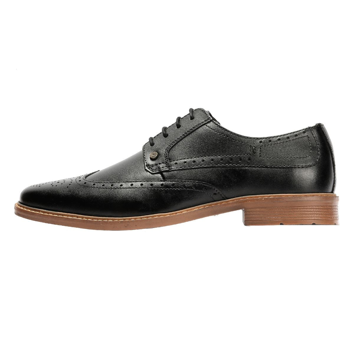 Lambretta Stockton Leder Herren Schwarz Schnürschuhe