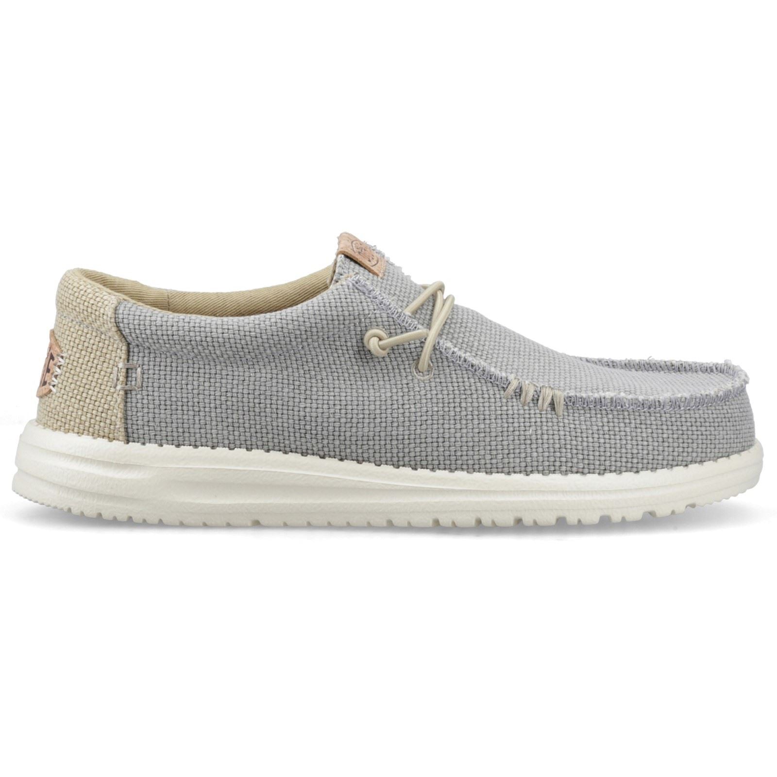HEYDUDE Wally Braided Polyester Herren Flanell Grau/Olive Grau Mokassinschuhe