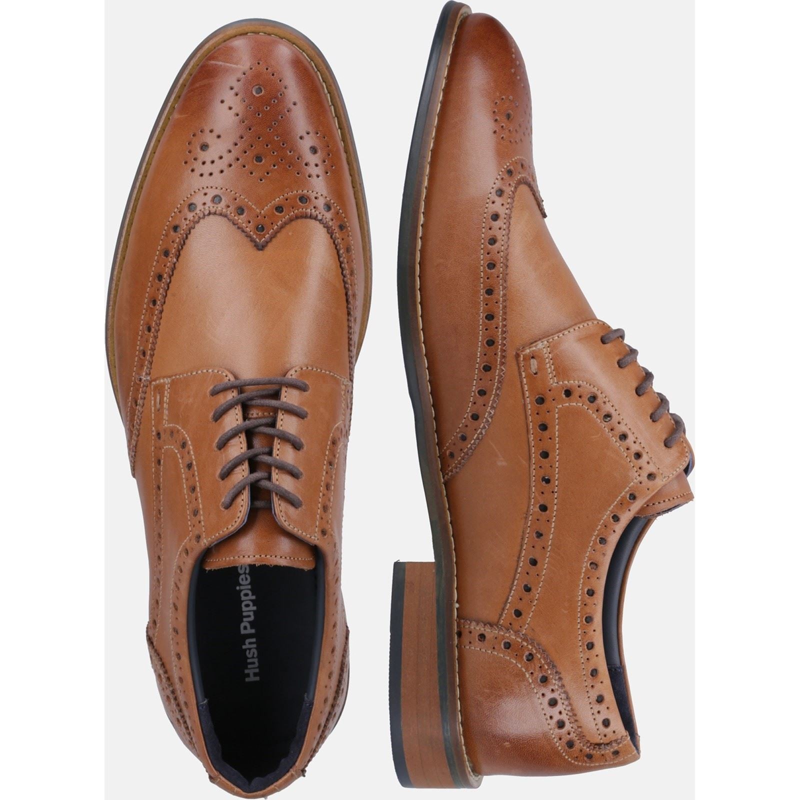 Hush Puppies Dustin Brogue Herren Brogues Schuhe Aus Braunem Leder