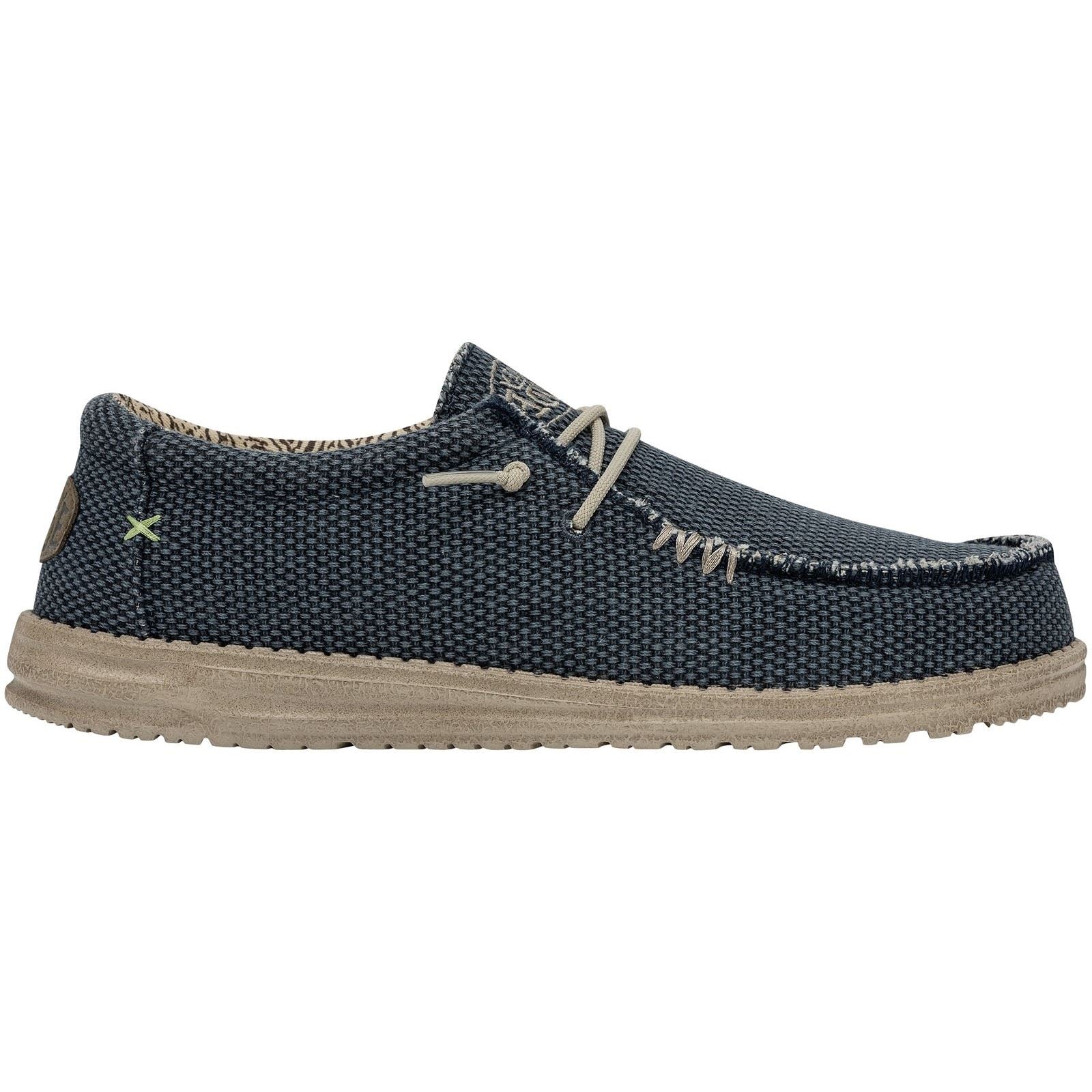 HEYDUDE Wally Braided Polyester Herren Blaue Nachtschläppchen