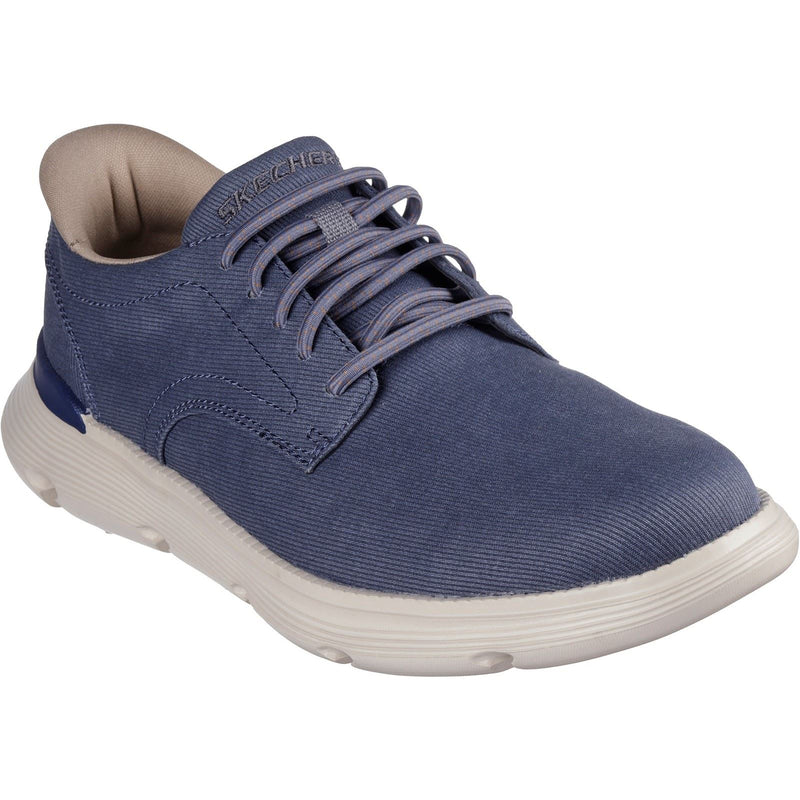 Skechers Garza Clive Herren Schnürschuhe Aus Blauer Baumwolle