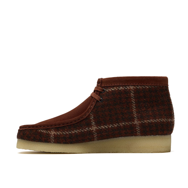 Clarks Originals Wallabee Textile Herren Braune Stiefel